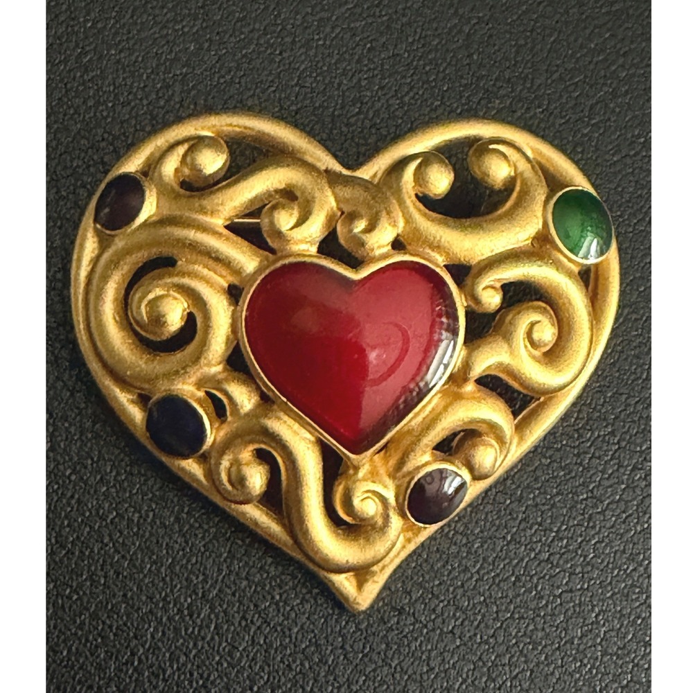 Vintage Anne Klein Brooch Heart